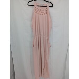 Misslook Women's Dress Pink 2XL Sleeveless Cutout Detail Maxi
